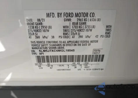 2021 Lincoln Aviator Reserve from USA, damaged, VIN 5LM5J7XC6MGL18545